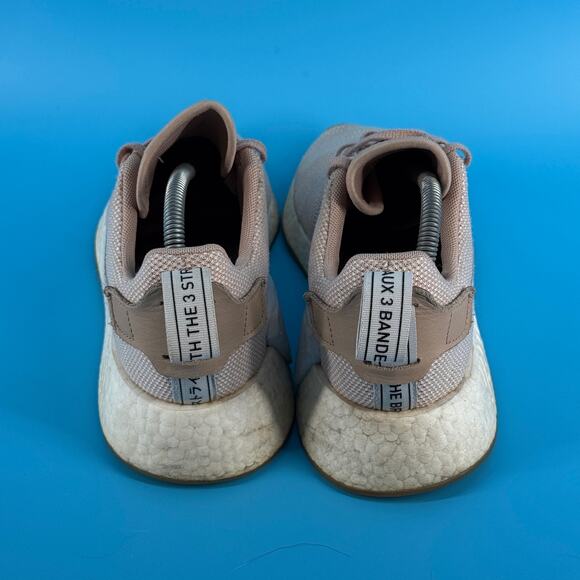 Adidas NMD R2 Womens Size 9 Tan Beige Navy Casual Running Sneakers Athleisure - Picture 3 of 13